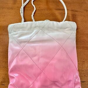 Inspired  Pink Ombre Quilted  hobo mini shoulder bag. NWOT with Dust Bag